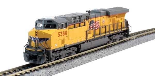 GE ES44AC GEVO - Standard DC -- Union Pacific #5553 (Armour Yellow, gray, US Flag, Building America Logo)