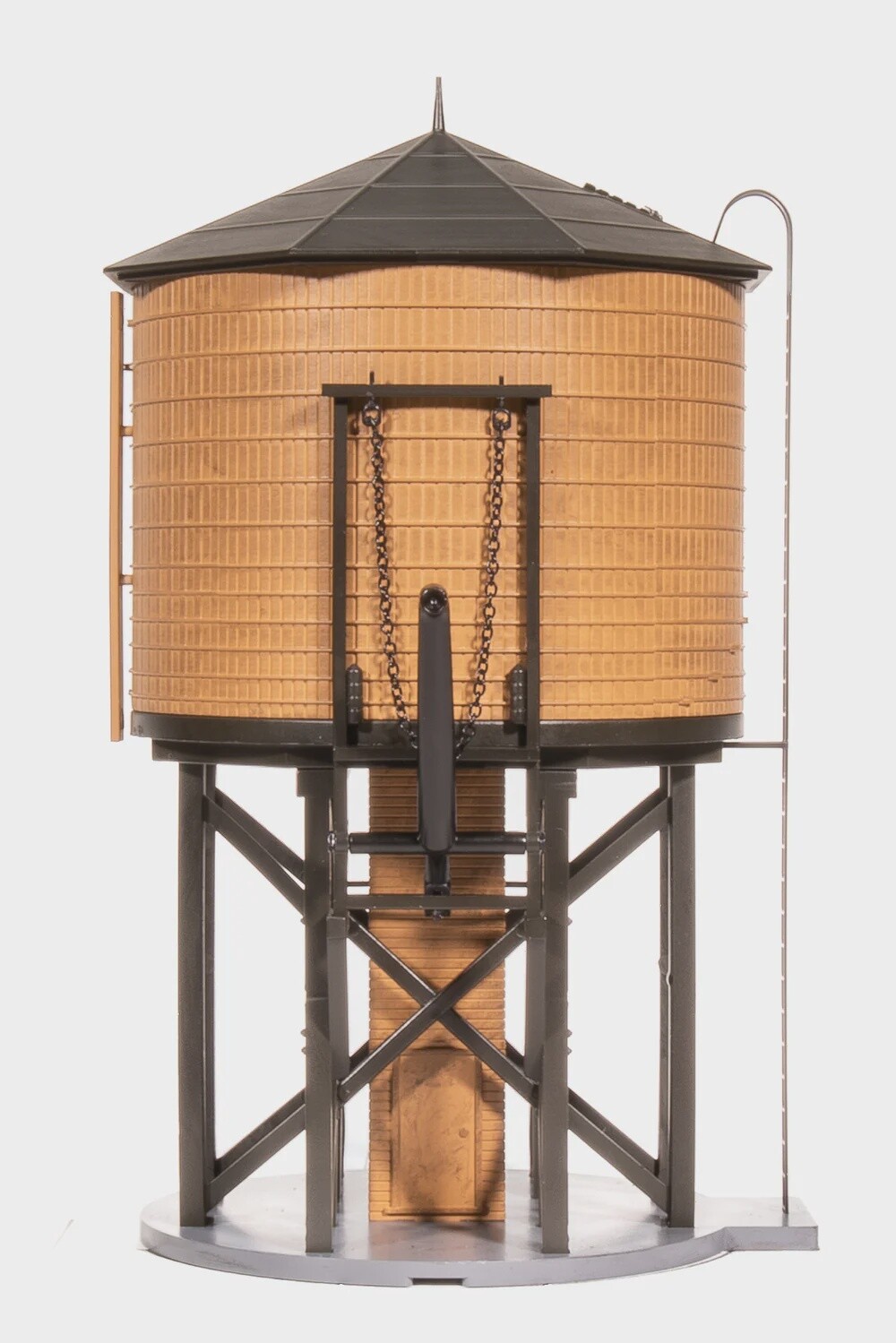 OPERATING WATER TOWER W/ SOUND, WEATHERED BROWN, UNLETTERED, HO