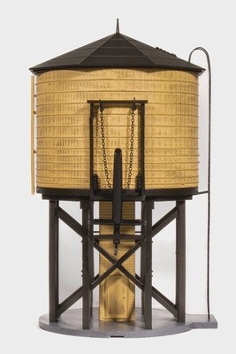 OPERATING WATER TOWER W/ SOUND, WEATHERED YELLOW, UNLETTERED, HO