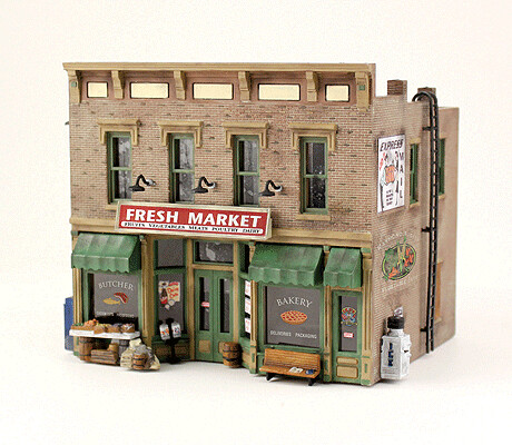 Fresh Market - Landmark Structures(R) -- Kit - 2-7/16 x 2" 6.2 x 5.1cm