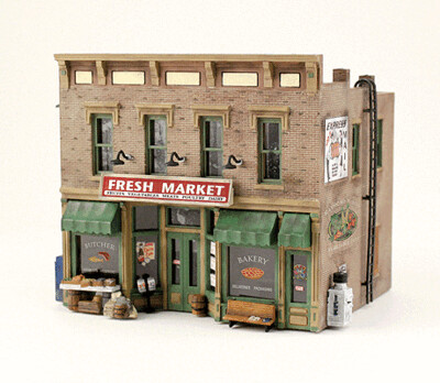 Fresh Market - Landmark Structures(R) -- Kit - 2-7/16 x 2&quot; 6.2 x 5.1cm