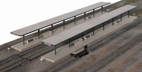 Butterfly Style Station Platform Shelter -- Kit - pkg(4) Each Section: 11 x 2-1/8 x 2-1/4&quot; 27.5 x 5.3 x 5.6cm