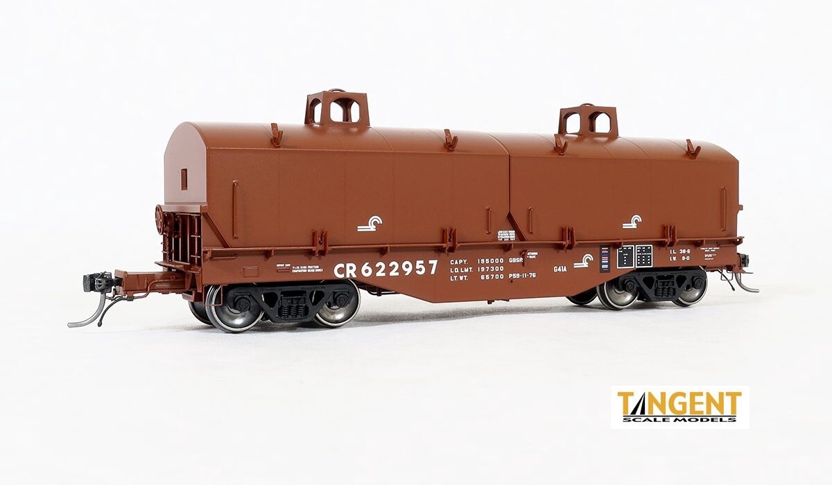 Tangent Conrail (CR) &quot;G41A Repaint 1976&quot; w/ Hoods PRR Shops G41A Coil Car - #622952