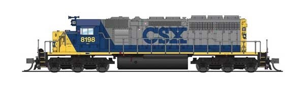 EMD SD40-2 Low Nose - Sound and DCC - Paragon4 -- CSX 8199 (YN2, gray, blue, yellow)