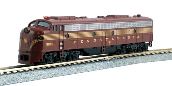 Kato EMD E8A Locomotive - DCC -- Pennsylvania Railroad #5898 (5-Stripe, Tuscan)