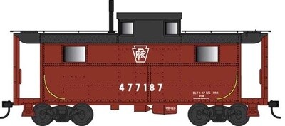 PRR Class N5 Steel Cabin Car (Caboose) - Ready to Run -- Pennsylvania Railroad 477187 (Tuscan, black, Plain Keystone)