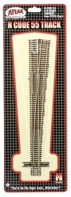 Code 55 Turnout, Nickel-Silver Rail, Brown Ties -- No.10 Right Hand