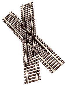 Code 55 Track w/Nickel-Silver Rail &amp; Brown Ties -- 30-Degree Crossing