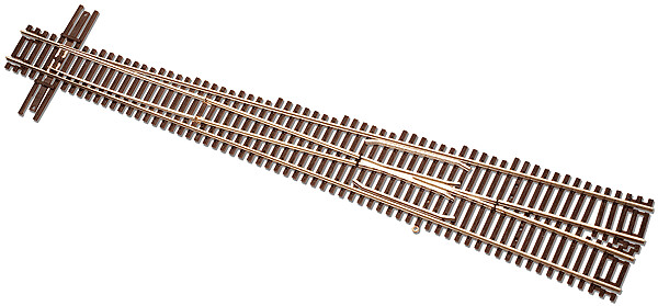 Code 55 Turnout, Nickel-Silver Rail, Brown Ties -- No.10 Left Hand