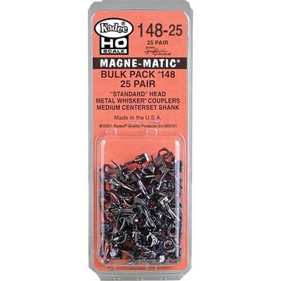 #148-25 Bulk Pack - 25 Pairs #148 Whisker(R) Metal Couplers -- Medium (9/32&quot;) Centerset Shank