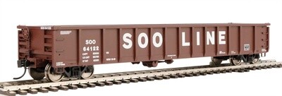 53&#39; Railgon Gondola - Ready To Run -- Soo Line #64122 (oxide, white, large name)