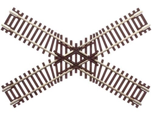 Code 55 Track w/Nickel-Silver Rail &amp; Brown Ties -- 60-Degree Crossing