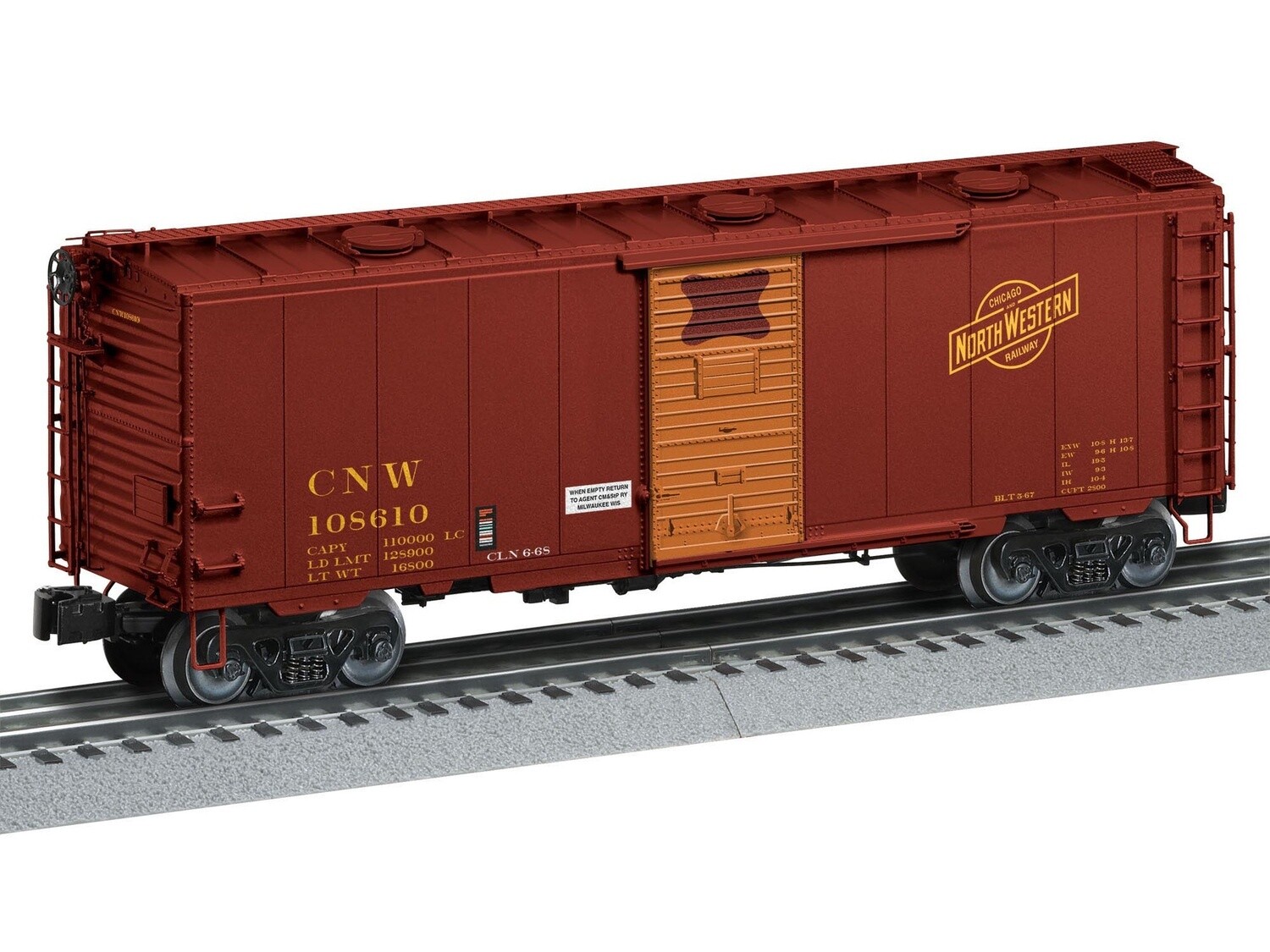 Lionel CHICAGO &amp; NORTHWESTERN ROOF-HATCH BOXCAR #108610
