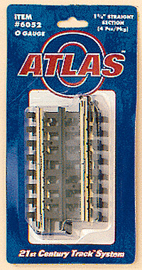 Atlas 21st Century Track System (TM) Nickel Silver Rail w/Brown Ties - 3-Rail -- 1-3/4&quot; Straight