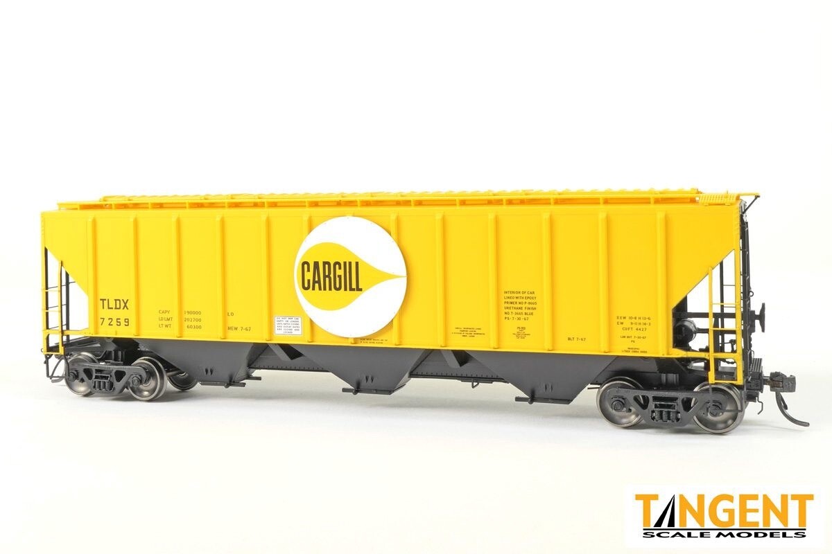 Tangent TLDX “Delivery Cargill 7-1967” PS4427 “High Side” Covered Hopper #7286