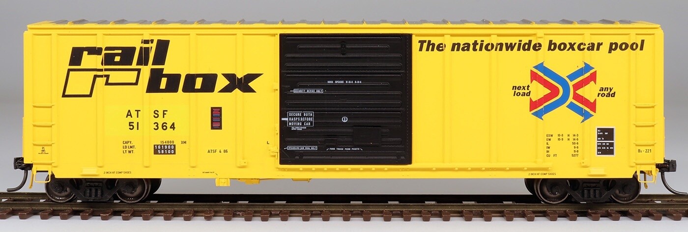 InterMountain HO PS 5277 Cu. Ft. Exterior Post Boxcar - ATSF - ex Railbox #51364