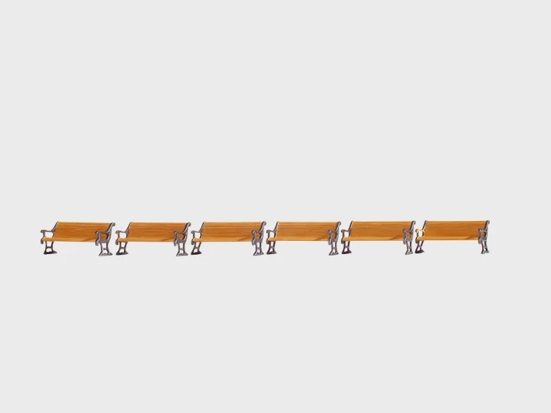 HO PARK BENCHES 6PCS