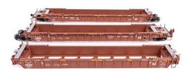WalthersMainline NSC Articulated 3-Unit 53' Well Cars  (3-PK) CN/GTW #676038