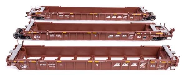 Walthers Mainline 53&#39; Articulated Well Cars (3-PK) BNSF #211547