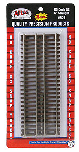 Code 83 Straight Snap-Track(R) -- 6&quot; 15.2cm pkg(4)