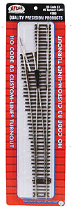 Code 83 Turnout with Nickel-Silver Rail and Brown Ties - Custom Line(R) -- No. 6 Left Hand