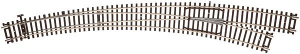 Code 83 Curved Turnout - Customline(R) Mark IV -- Right Hand - Inside Radius 22&quot;, Outside 30&quot;