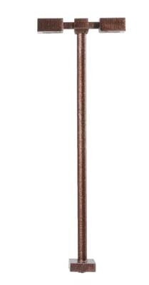 HO Scale Double-Arm Square LED Light 3-Pack -- Bronze (cool white LED) 15 Scale Feet Tall