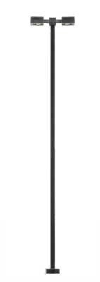 HO Scale Double-Arm Square LED Light 3-Pack -- Black (warm white LED) 30 Scale Feet Tall