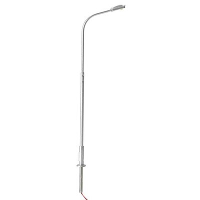 N Scale Single-Arm Streetlight 3-Pack - Cool White LED -- Gray