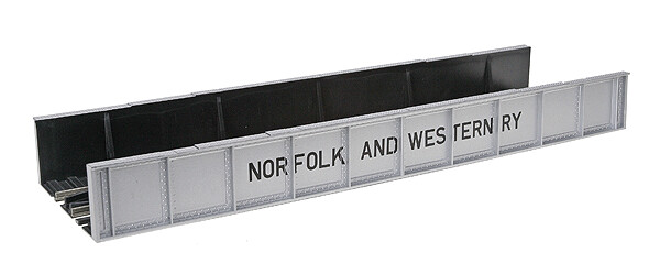 Decorated Plate Girder Bridge w/Code 100 Track -- Norfolk &amp; Western (silver)