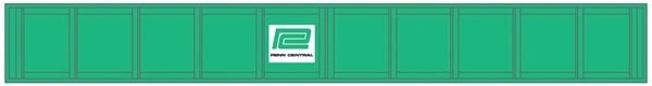 Decorated Plate Girder Bridge w/Code 100 Track -- Kit - Penn Central (jade green, white)