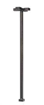 N Scale Four-Arm Square LED Light 3-Pack -- Black (warm white LED) 30 Scale Feet Tall