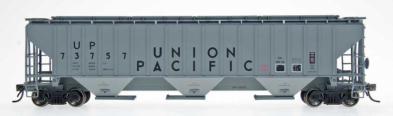 InterMountain HO 4750 Cu Ft 3-Bay Rib-Sided Hopper (UNION PACIFIC)