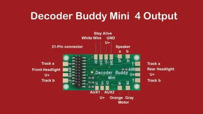 Decoder Buddy Mini - Locomotive Motherboard with 21-Pin Decoder Socket -- With 1.0K-Ohm Resistor