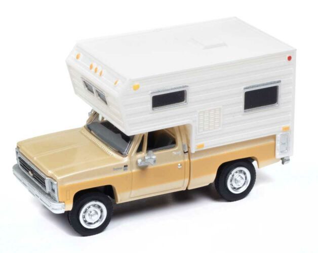 Classic Metal Works 1977 Chevrolet Fleetside Camper Pickup Truck - Assembled -- Neutral, Buckskin