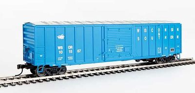 Walthers Mainline 50&#39; ACF Exterior Post Boxcar - Ready to Run -- Wisconsin &amp; Southern (blue, white; Small Goose Logo)