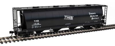 Walthers Mainline 59&#39; Cylindrical Hopper - Ready to Run -- Toronto, Hamilton &amp; Buffalo #1520 (black, white; Bow Tie Logo)