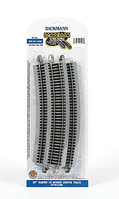 Bachmann Curved Track w/Nickel Silver Rail &amp; Gray Roadbed - E-Z Track(R) -- 28&quot; Radius pkg(5)