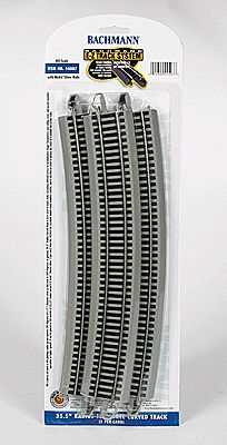 Bachmann Curved Track w/Nickel Silver Rail &amp; Gray Roadbed - E-Z Track(R) -- 35-1/2&quot; Radius 18-Degree Curve pkg(5)