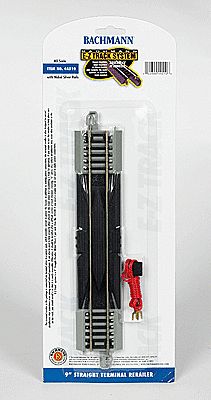Bachmann Straight Track w/Nickel Silver Rail &amp; Gray Roadbed - E-Z Track(R) -- 9&quot; 22.9cm Terminal Rerailer