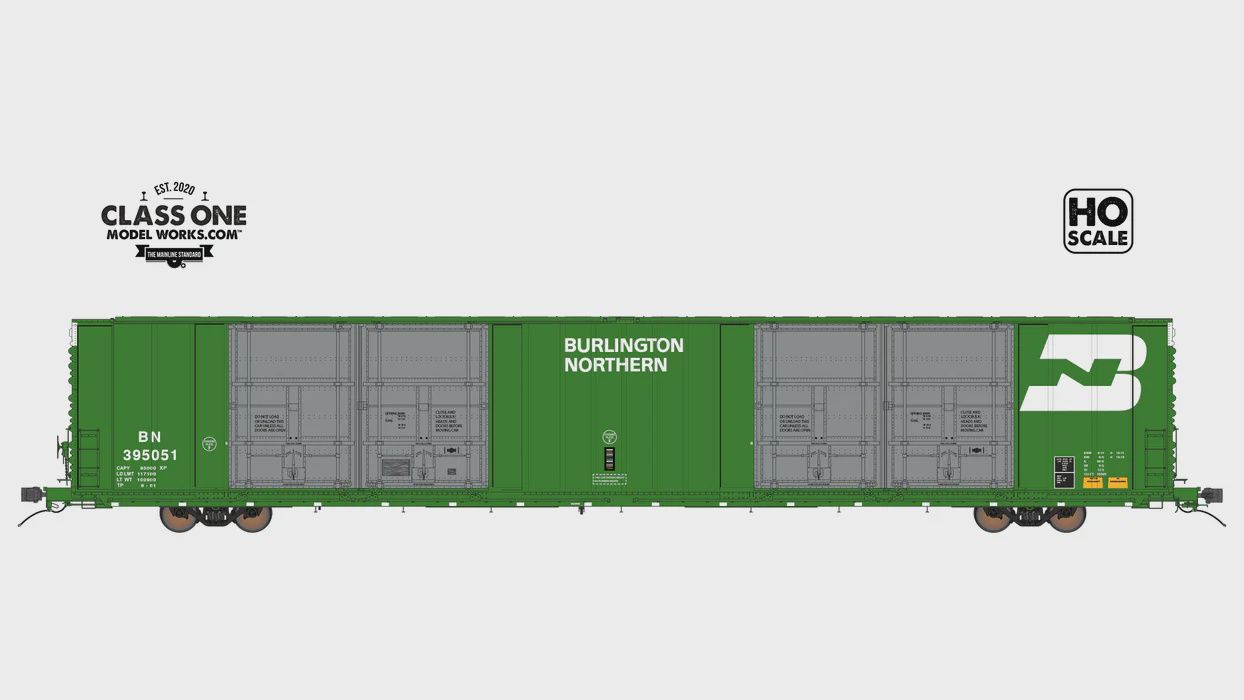 Class One Model Works THRALL 86&#39; HIGHCUBE BOXCAR - 8 DOOR - BURLINGTON NORTHERN