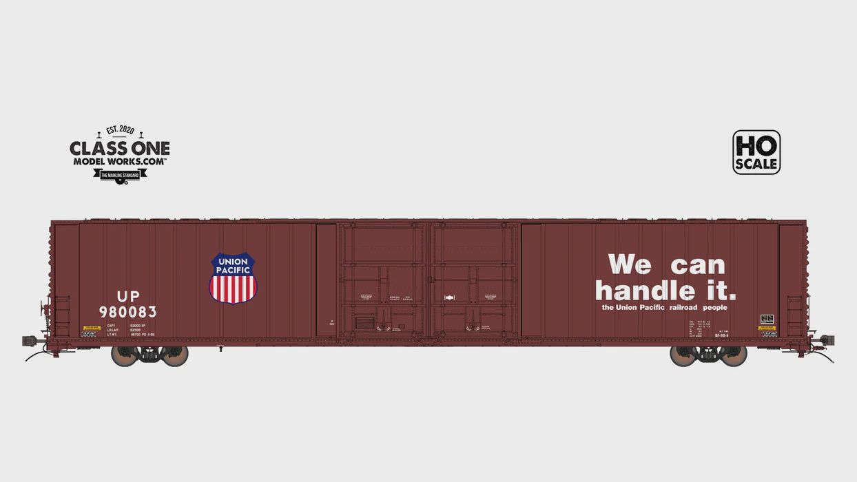Class One Model Works THRALL 86&#39; HIGHCUBE BOXCAR - 4 DOOR - UNION PACIFIC