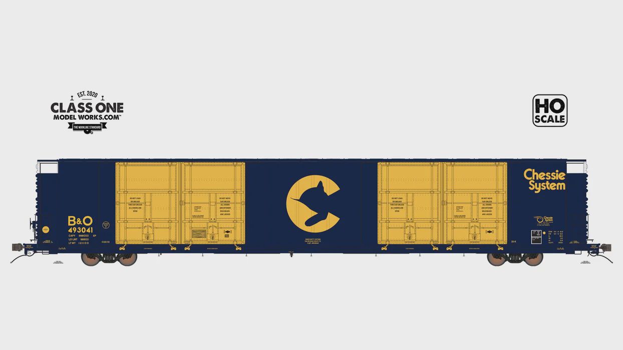 Class One Model Works THRALL 86&#39; HIGHCUBE BOXCAR - 8 DOOR - BALTIMORE &amp; OHIO