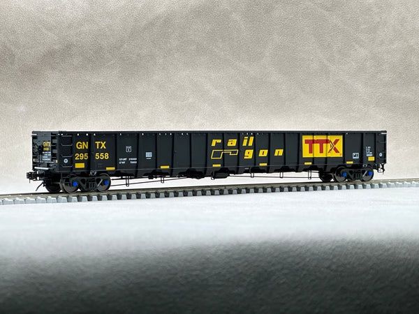Aurora Miniatures HO Scale National Steel Car 3650 cf 66’ ‘Railgon’ Gondola - 1st Run, Road Number: GNTX 295500