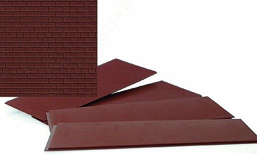 Walthers Brick Sheet - 4 x 9-3/4&quot; 10.1 x 24.7cm pkg(4) -- Dark Red