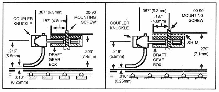 Micro Trains - Kato Coupler Conversion -- Fits SD40 - Medium Shank - Assembled (brown) 2 Pair