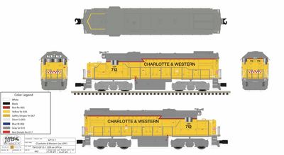 Atlas O Tman GP15 Charlotte &amp; Western #712 (PRE-ORDER)
