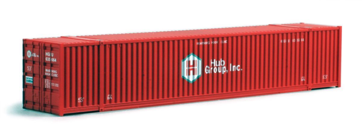 Kato 53&#39; Intermodal Container 2-Pack - Hub Group (red, white)