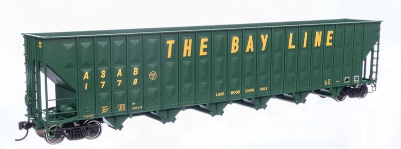 Walthers Mainline HO  73&#39;3&quot; Greenville 7,000 Cubic Foot Wood Chip Hopper Atlanta &amp; St. Andrews Bay ASAB
