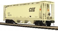 MTH Premier 3-Bay Cylindrical Hopper Car - CSX, Road Number: #884124
